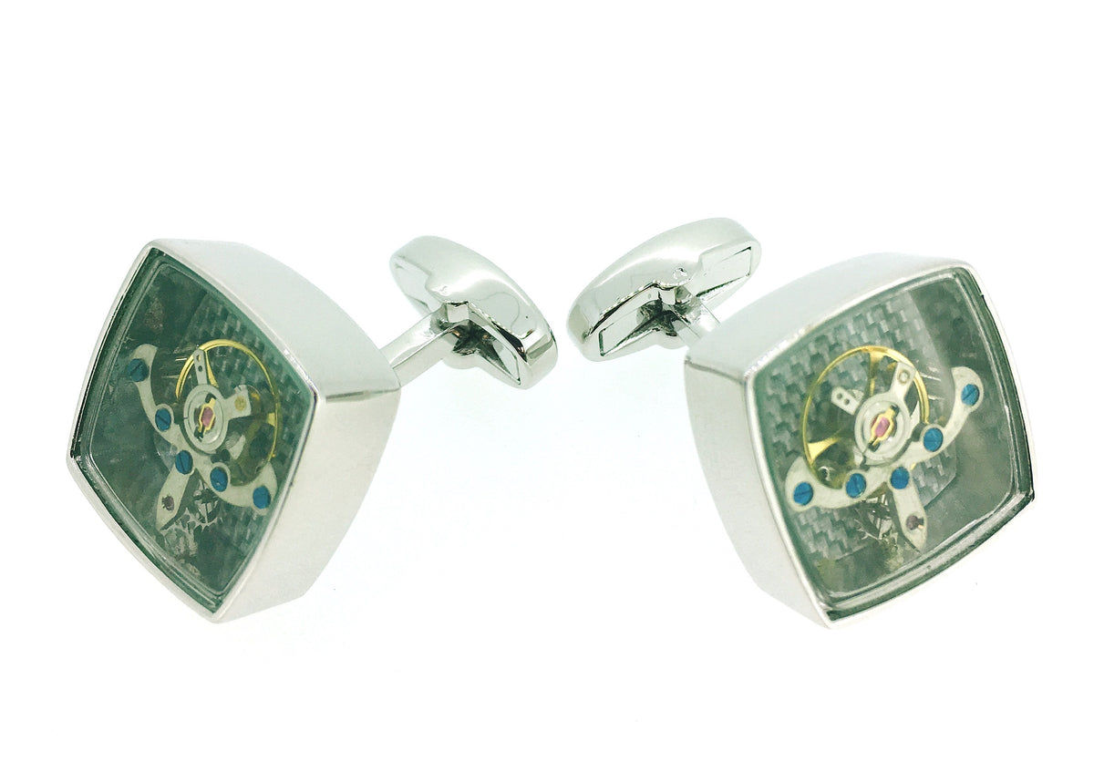 Gemelos para Camisa Mecanismo Steampunk Plated Square