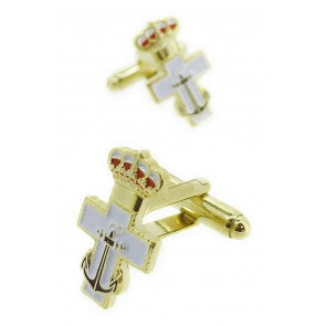 Gemelos para camisa Medalla de la Cruz de Mérito Naval con Distintivo Blanco