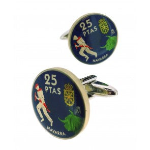 Gemelos para Camisa Moneda de 25 Pesetas Homenaje a Navarra