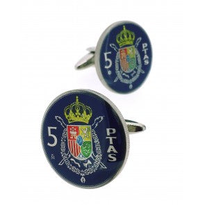Gemelos Moneda de 5 pesetas Escudo