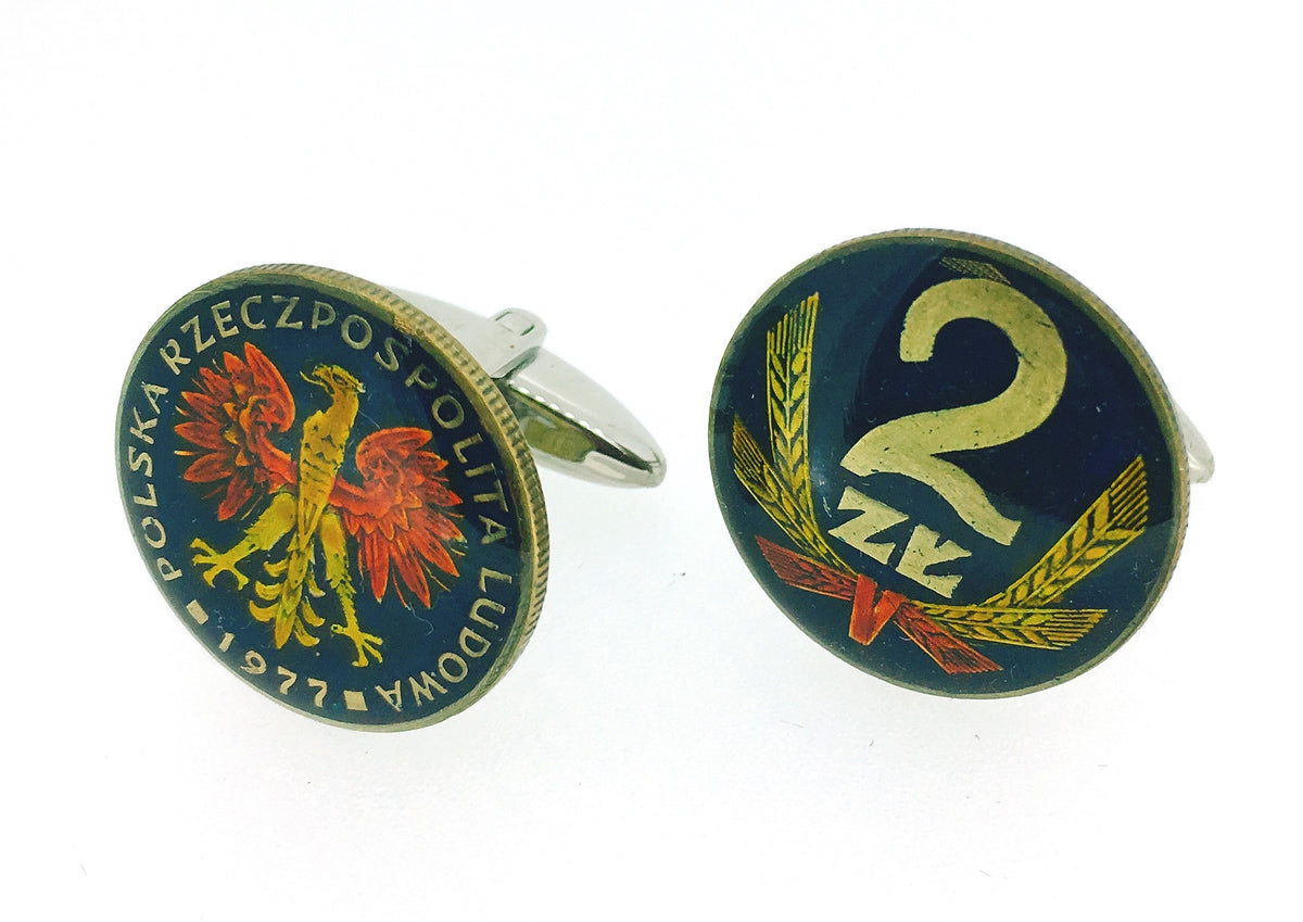 Gemelos para Camisa Moneda Original 2 Zloty Polonia 1977