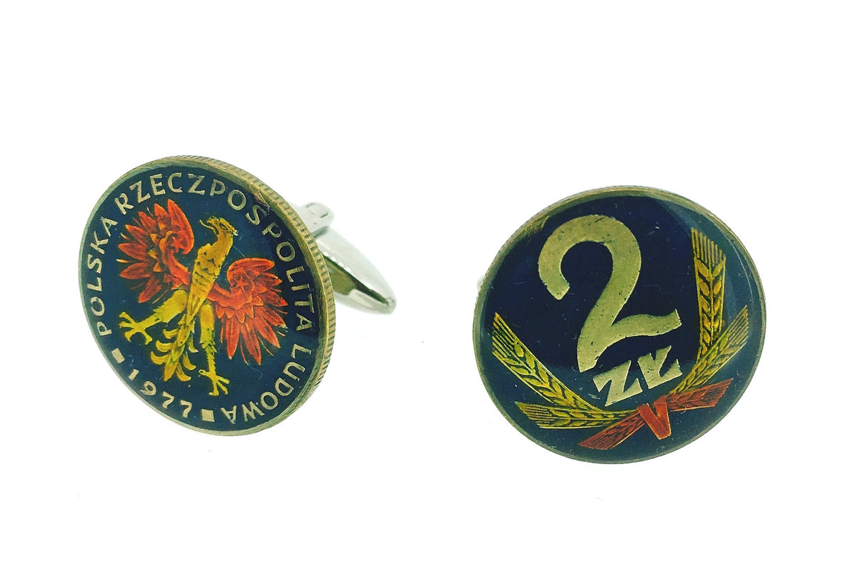 Gemelos para Camisa Moneda Original 2 Zloty Polonia 1977