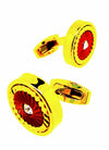 Gemelos para Camisa Nacar, Dorado y Rojo 18mm