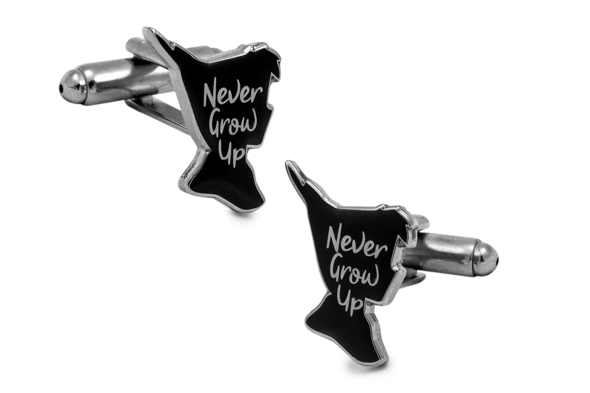 Gemelos para Camisa Never Grow Up Peter Pan 20x15mm