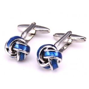 Gemelos para camisa Nudo Esmaltados Azul Electrico