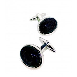 Gemelos para Camisa Oval Piedra Azul