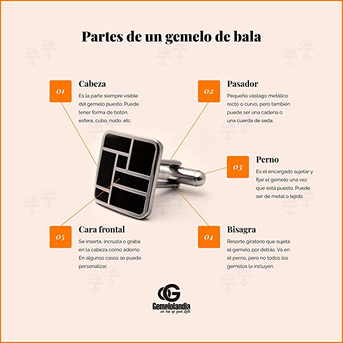 Gemelolandia - Gemelos Ancla Acero Inox 20 mm - Gemelos Originales