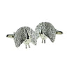 Gemelos para camisa Pavo Real Plateado