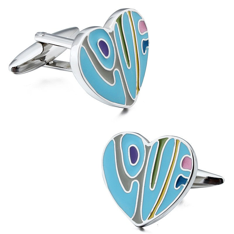 Gemelos para Camisa Blue Love Heart