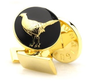 Gemelos para Camisa Skultuna Hunter Series The Pheasant - Serie Cazador Faisan Dorado Negro