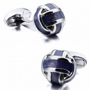 Gemelos para Camisa Striped Grey Enamel Balls