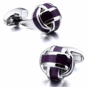 Gemelos para Camisa Striped Purple Enamel Balls