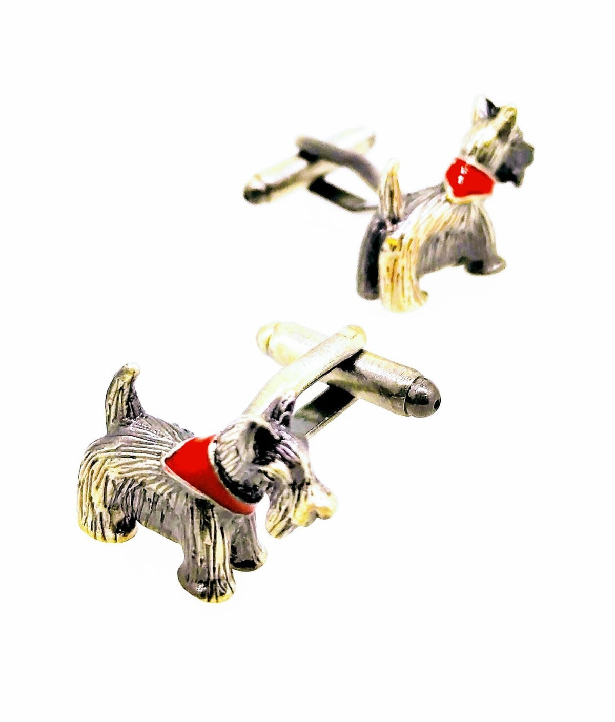 Gemelos para Camisa Perro Terrier Acero Perrito 25x15 mm