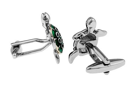 Gemelos para Camisa Tortuga Verde Esmaltada