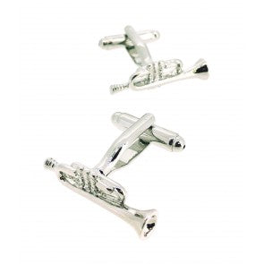 Gemelos para camisa Trompeta Plateada