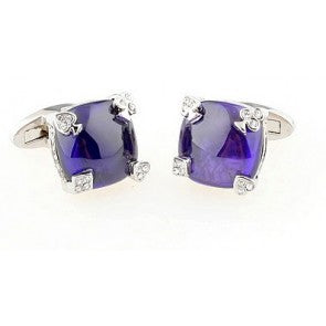 Gemelos Purple Stone Poker Engarced