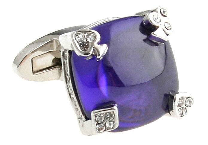 Gemelos Purple Stone Poker Engarced