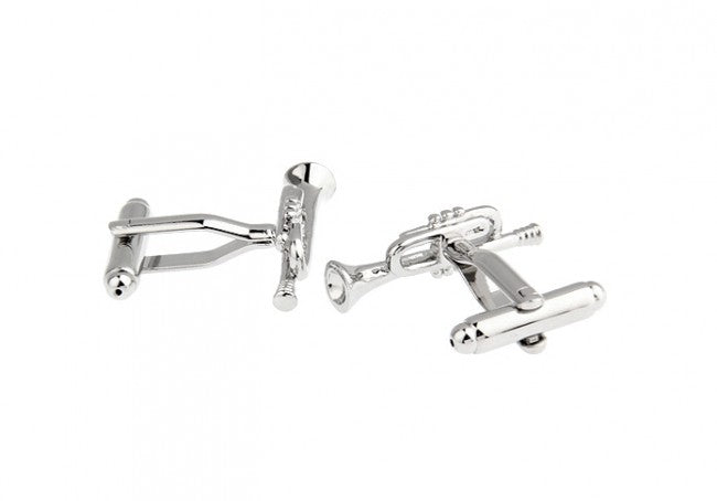 Gemelos para camisa Trompeta Plateada