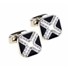 Gemelos White Stones in Black Cross