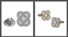 Pack Gemelos y Pin Flor de Barcelona Plateada 15mm