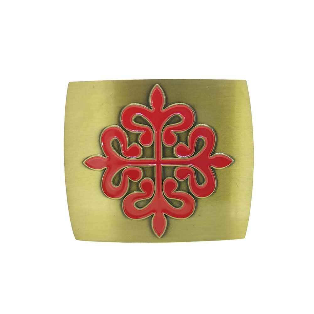 Hebilla de la cruz de Calatrava en Acero dorado