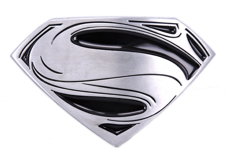 Hebilla de Cinturon Superman Plateado y Negro