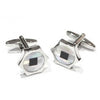 Gemelos de Camisa Nacar Blanco y Negro Hexagonal