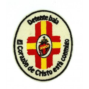 Parche recreación historica Detente bala corazón de cristo españa 9,5x8cm