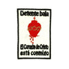 Parche recreación historica Detente bala el corazón de cristo está conmigo 8,5x5,6cm