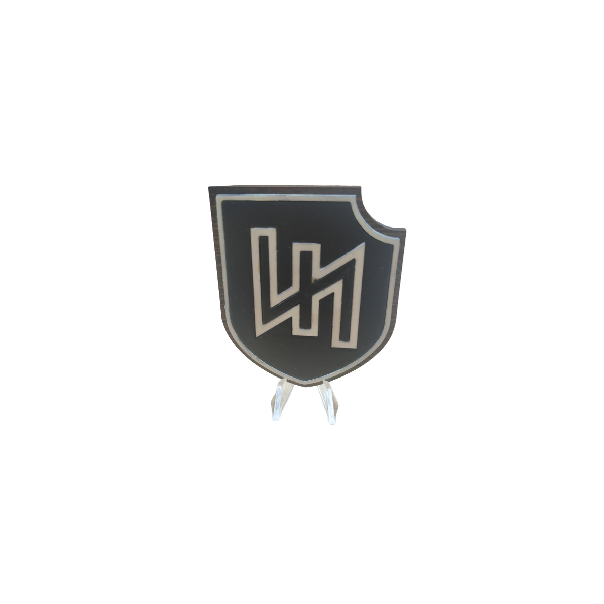 Metopa Madera German Wolfsangel WWII Emblem HandMade 7x6cm Recreación Histórica-Réplica Militar