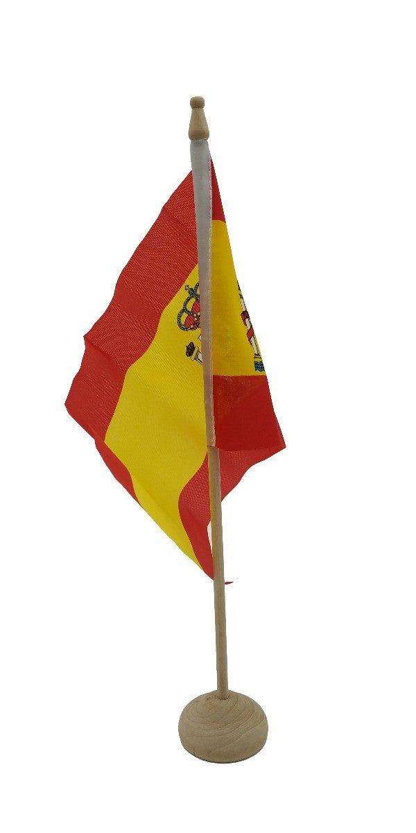 Bandera de Mesa España Base de Madera 26x18cm