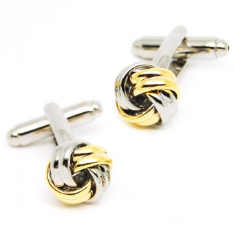 Gemelos Nudo Plata y Dorado