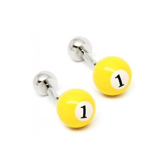 Gemelos Bola Billar Numero 1 Amarilla