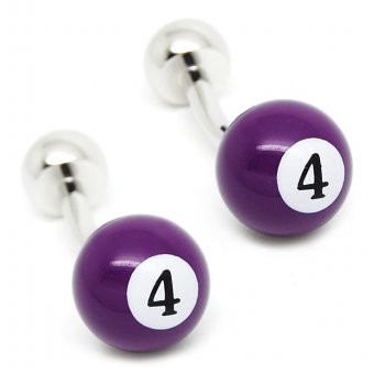 Gemelos Bola Billar Numero 4 Morada