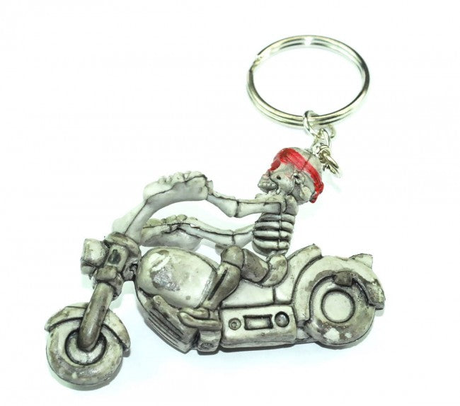 Llavero skull motorbike red eyes