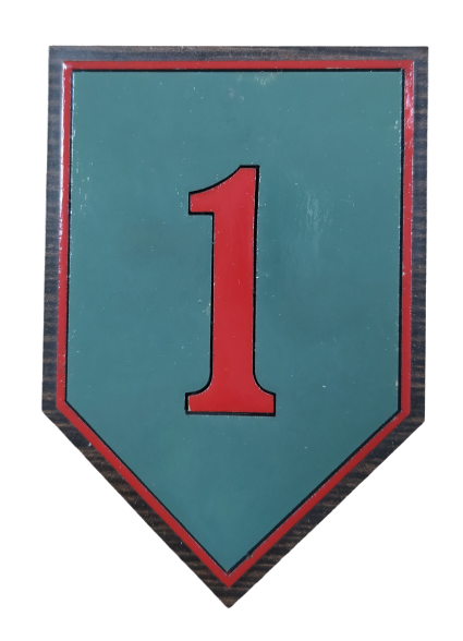 Metopa Madera 1st Infantry Division HandMade mod 2 7,5x5cm Recreación Histórica-Réplica Militar