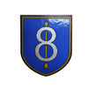 Metopa Madera 8th Infantry Division USA HandMade 7x5,8cm Recreación Histórica-Réplica Militar