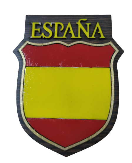 Metopa Madera Division Azul HandMade 8x6,5cm Recreación Histórica-Réplica Militar