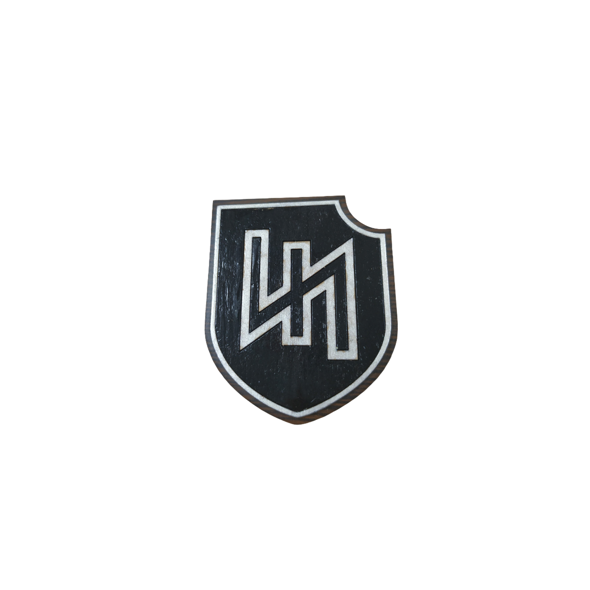 Metopa Madera German Wolfsangel WWII Emblem HandMade 7x6cm Recreación Histórica-Réplica Militar
