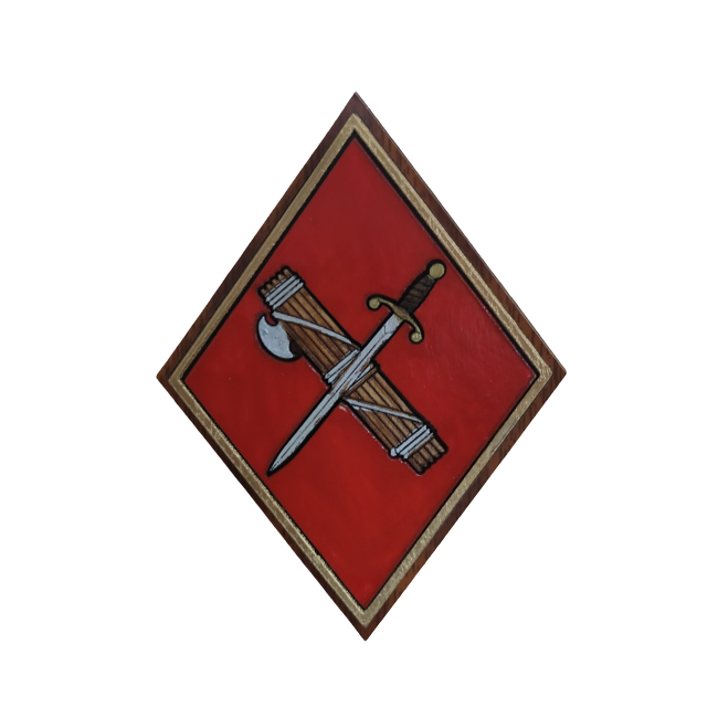 Metopa Madera Guardia Civil Handmade 9x6,5cm Recreación Histórica-Réplica Militar