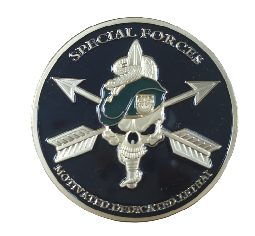 Moneda Conmemorativa Special Forces Motivated , Dedicated ,Lethal 39mm Recreacion Historica - Replica Militar