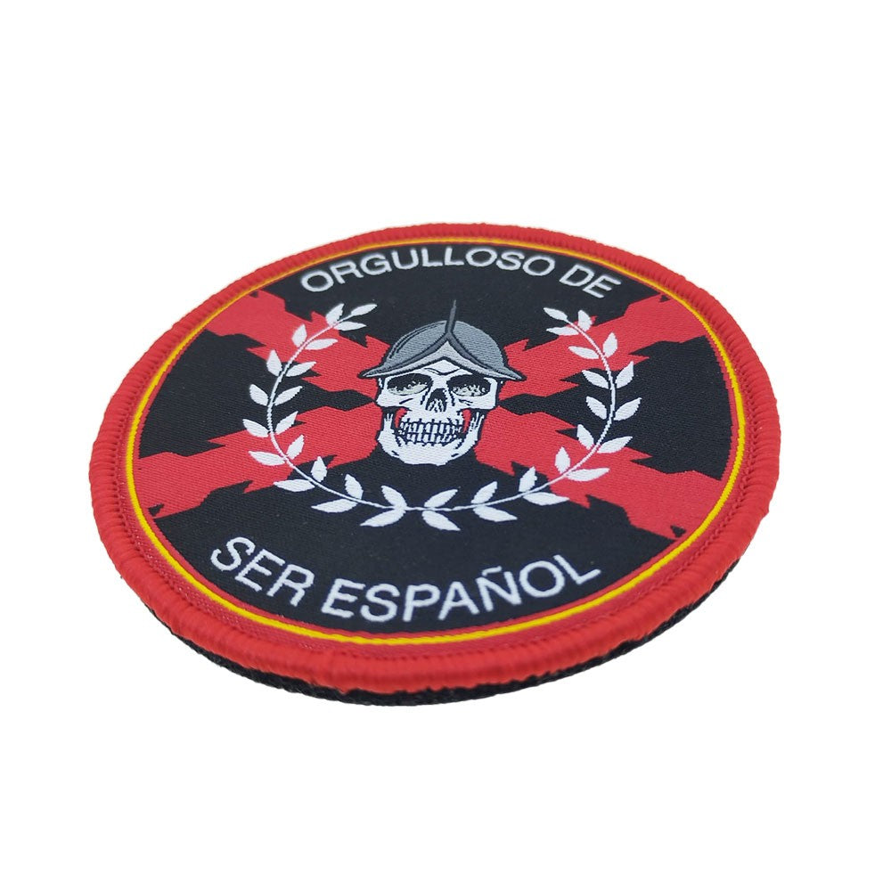 Parche Hook and Loop Orgulloso de Ser Español Calavera templaria 8cm