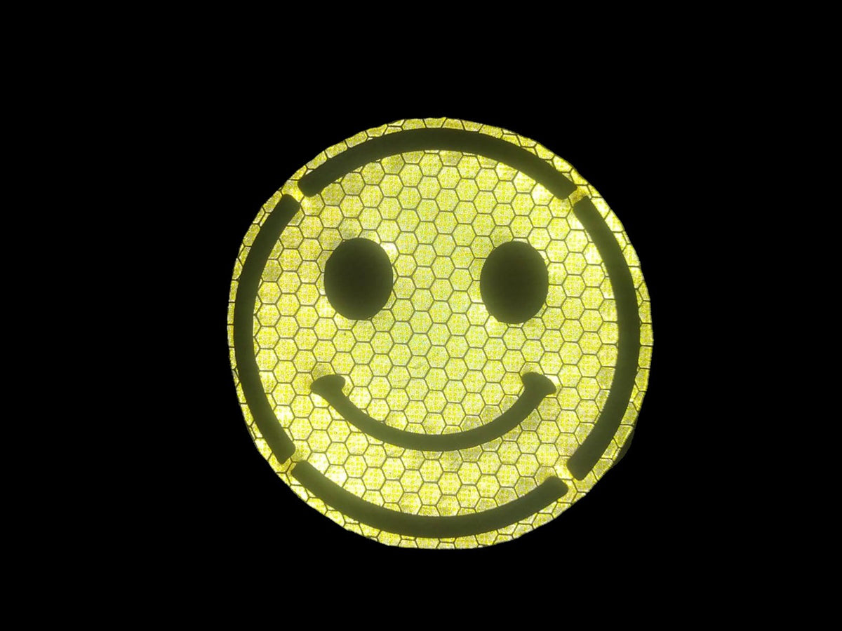 Parche reflectante de Carita feliz "Smiley Face" Amarillo