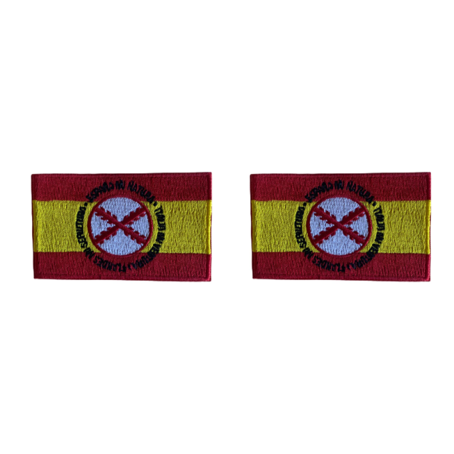 Pack 2 Parches Termoadhesivos Bandera España Lema Tercios de Flandes 8x5cm