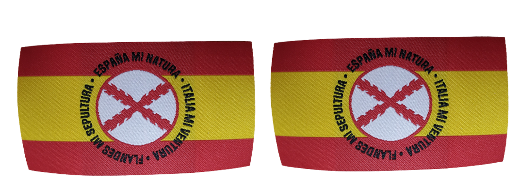 Pack 2 Parches Termoadhesivos Bandera España Lema Tercios de Flandes mod 2 8x4,5cm