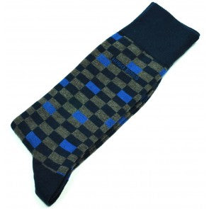 Pack 2 pares de Calcetines de Caballero Hugo Boss Talla 43-46 Blue and Grey, Navy and Blue in Square