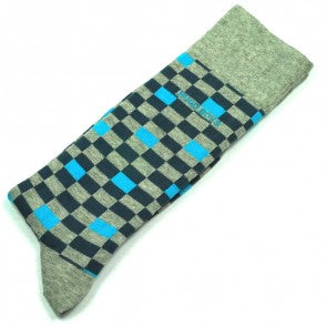 Pack 2 pares de Calcetines de Caballero Hugo Boss Talla 39-42 Blue and AquaMarine Blue in Square