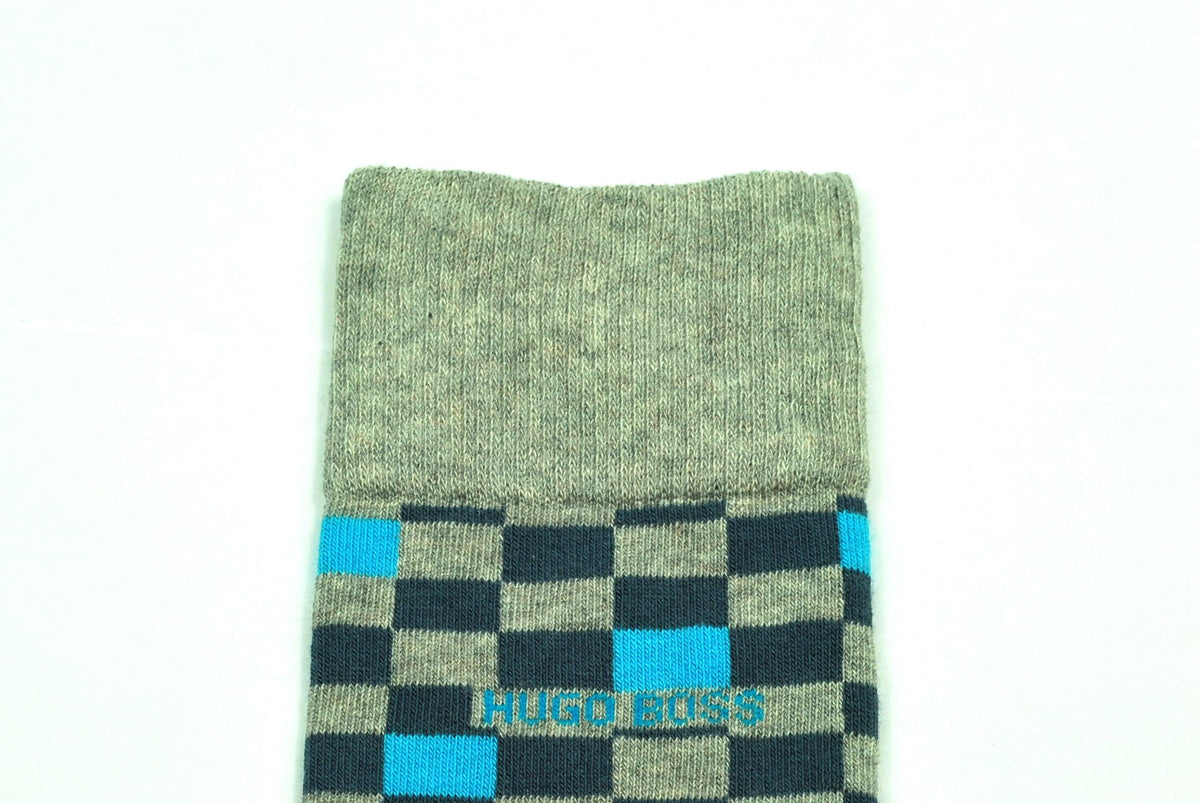 Pack 2 pares de Calcetines de Caballero Hugo Boss Talla 39-42 Blue and AquaMarine Blue in Square
