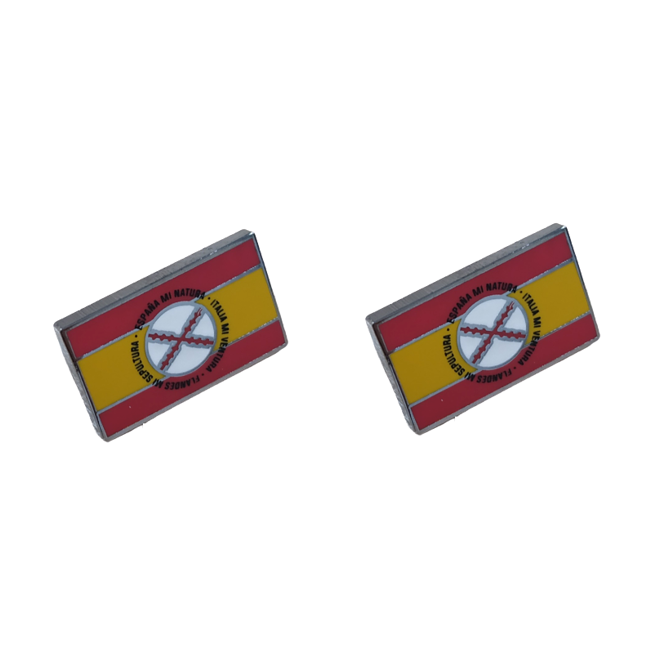 Pack 2 Pins de Solapa Bandera España Lema Tercios de Flandes 18x11mm