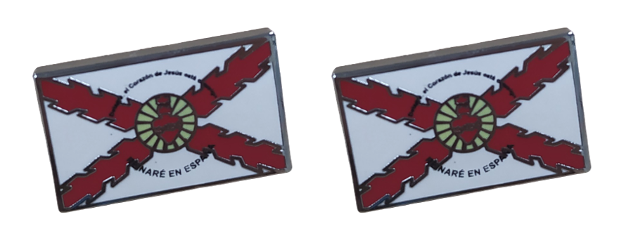 Pack 2 Pins de Solapa Detente Sagrado Corazon Aspa Borgoña 18x11mm